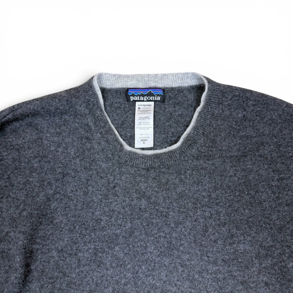 Patagonia Mens XL 100% Cashmere Crewneck Sweater Charcoal Gray Heather 116787